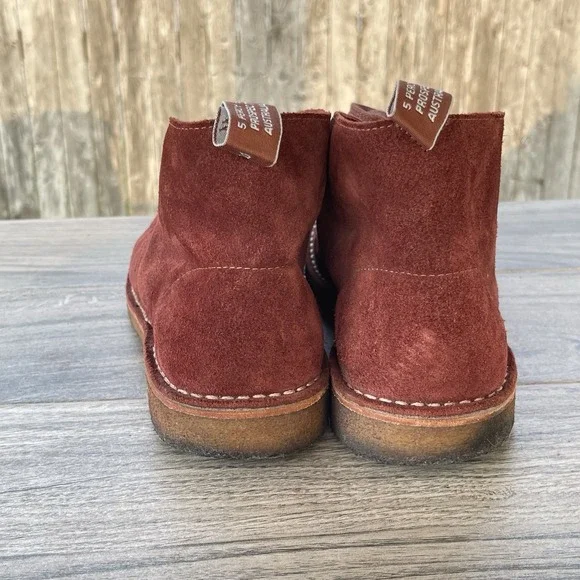 RM Williams Desert Chukka Boots Men 11 / AU 10 Red Suede Leather Lace Australia